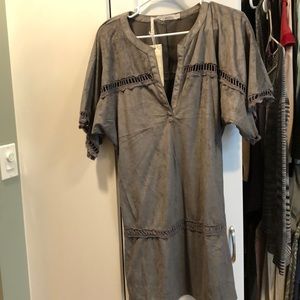 Grey suede like dress